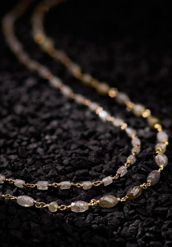 Anaconda 18K White Gold Rosary Necklace with Fancy Cut Diamonds