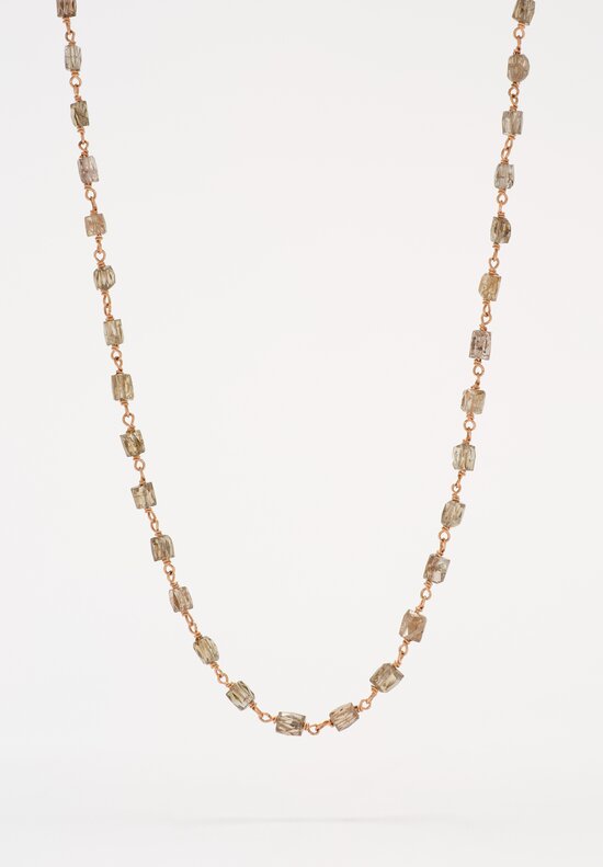 Anaconda 18K Rose Gold Rosary Necklace with Brown Diamonds