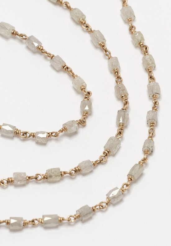 Anaconda 18K White Gold Rosary Necklace with Ice Cube Diamonds