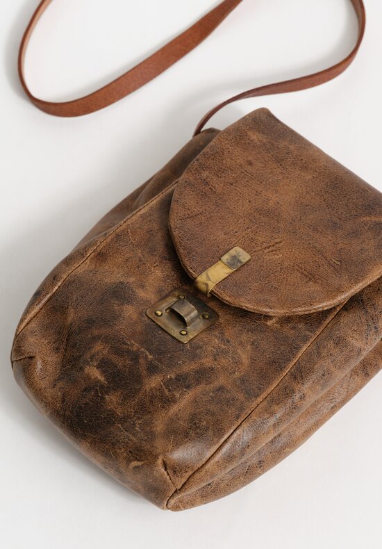 Ziggy Chen Small Leather Shoulder Bag Sepia Brown