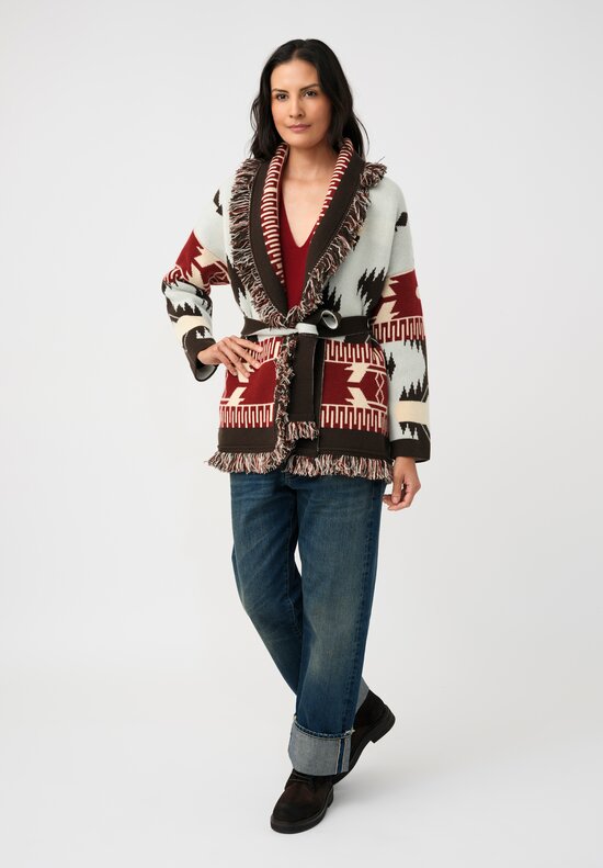 Alanui Double Jacquard Knit Cashmere Geometric Pattern Icon Cardigan	