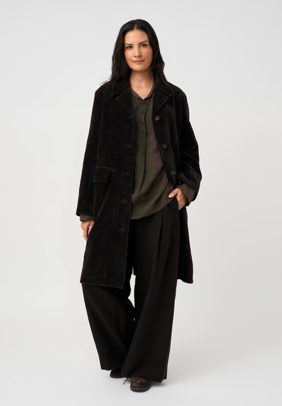 Ziggy Chen Cashmere Linen Twill Wide-Leg Pants