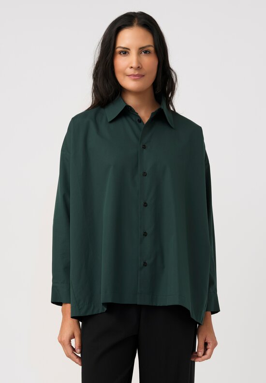 Eskandar Cotton Poplin Slouch Button Down Shirt