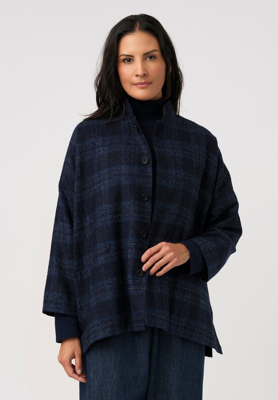 Eskandar Alpaca Bouclé Mandarin Collar Jacket