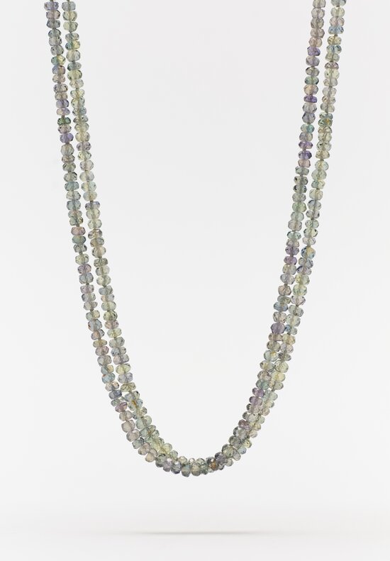 Denise Betesh Double Strand 18K, 20K, 22K & Green Sapphire Rondelle Beaded Necklace	