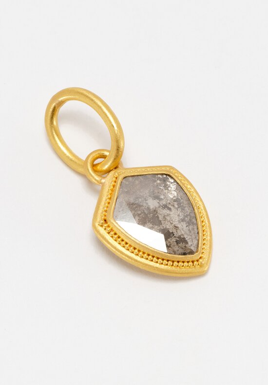 Denise Betesh 22K Shield Cut Landscape Diamond Slice Pendant	