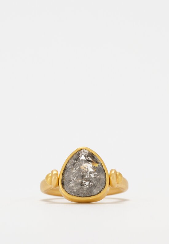 Denise Betesh Matte 20K, 22K Salt & Pepper Diamond Tabiz Swivel Ring	