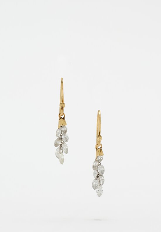 Tap by Todd Pownell 18K Capped Marquise Diamond Cluster Dangle Earrings 1.25