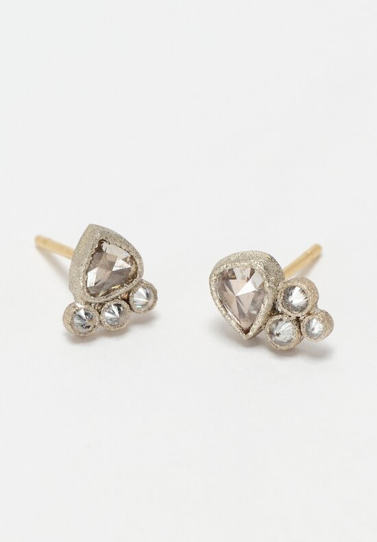 Tap by Todd Pownell 18K Gold & 14K White Gold Diamond Stud Earrings