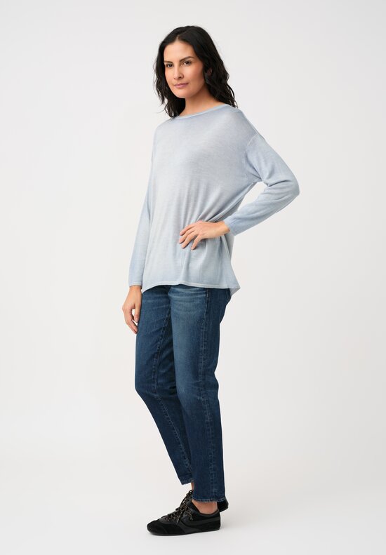 Avant Toi Cashmere & Silk Maglia Barchetta Sweater in Dusty Blue