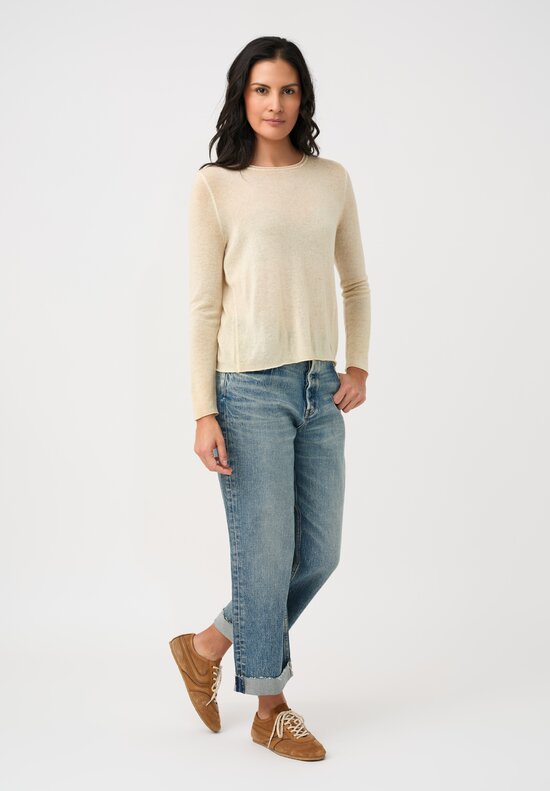 Avant Toi Cashmere Girocollo Sweater in Vaniglia Cream
