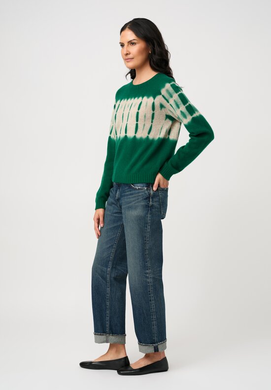 Suzusan Cashmere Hand-Dyed Nuisuji Shibori Seamless Sweater