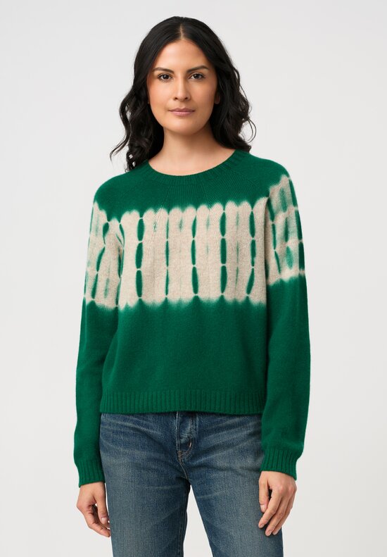 Suzusan Cashmere Hand-Dyed Nuisuji Shibori Seamless Sweater