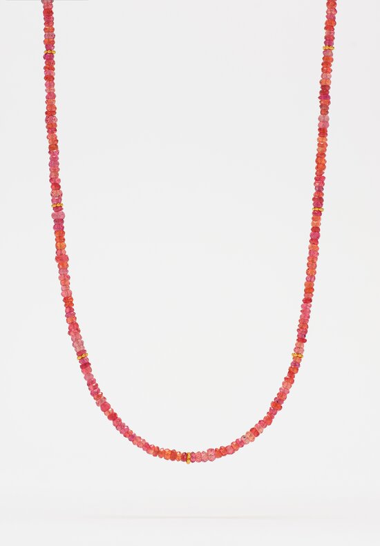 Greig Porter 18K Orange Sapphire & Gold Beaded Necklace