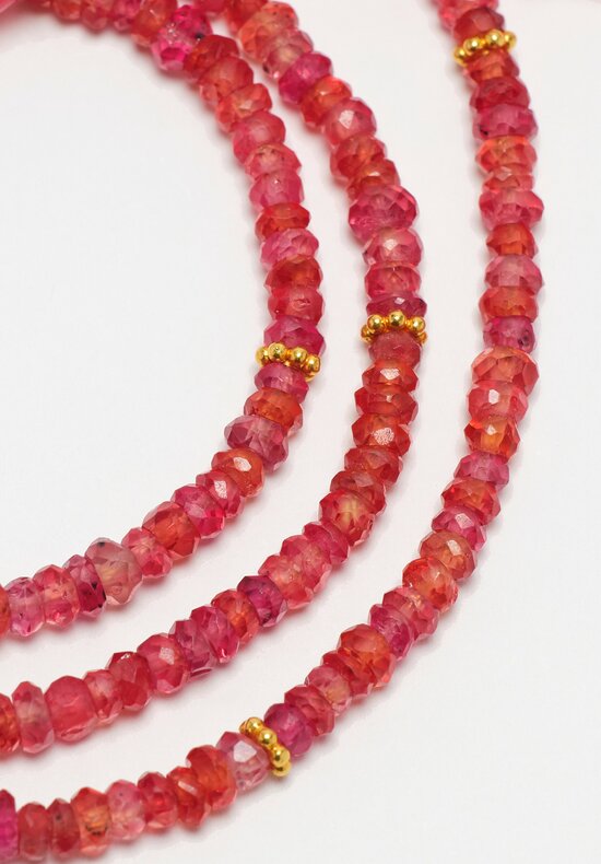 Greig Porter 18K Orange Sapphire & Gold Beaded Necklace
