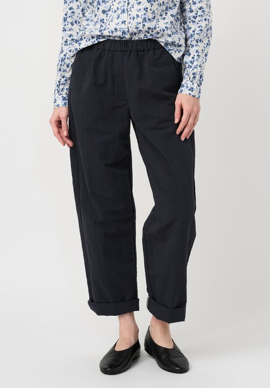 Bergfabel Cotton Linen Silvy Pants in Night Navy