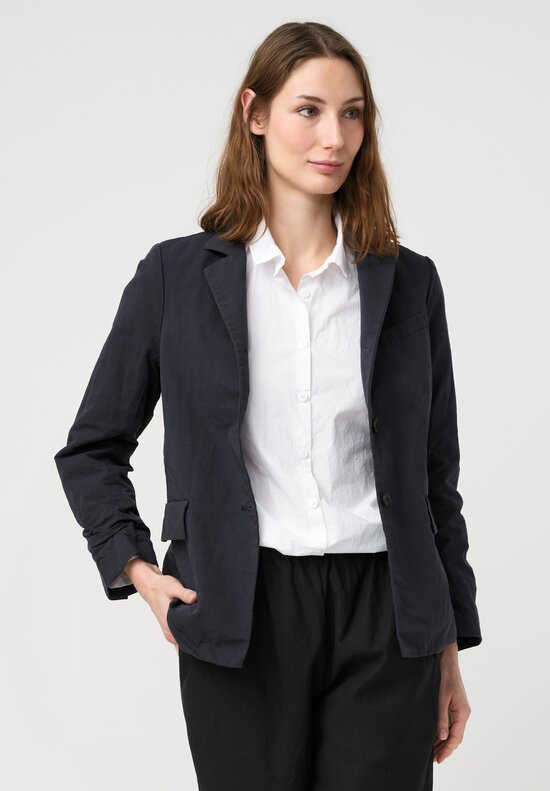 Bergfabel Washed Cotton Linen Giulia Jacket in Navy Night