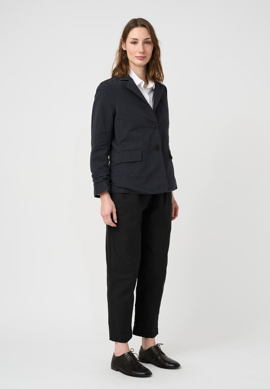 Bergfabel Washed Cotton Linen Giulia Jacket in Navy Night