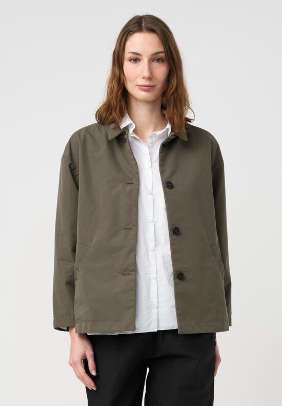 Bergfabel Washed Cotton Uli Jacket in Green Wood