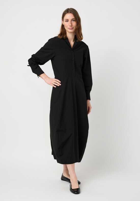 Bergfabel Washed Cotton Poplin Letty Dress in Black