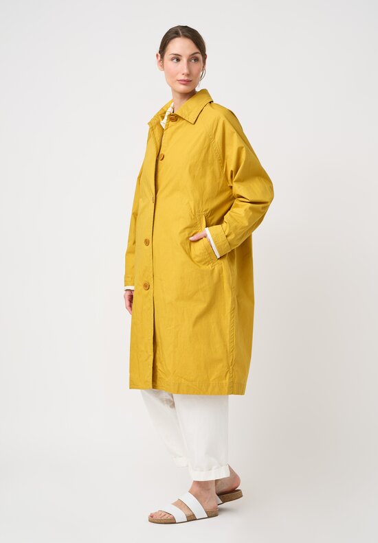 Casey Casey Tough Cotton Poplin Raglan Oliver Coat in Tango Yellow