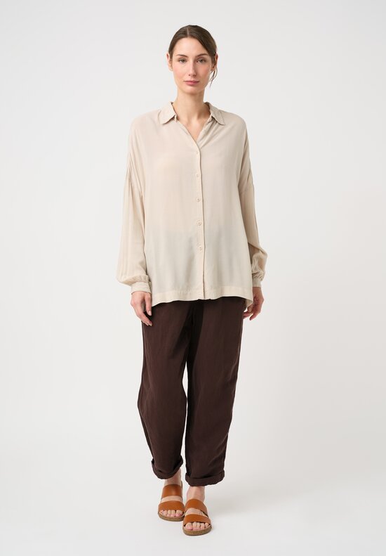 Casey Casey Linen Blend Tuareg Fabi Pants in Brown