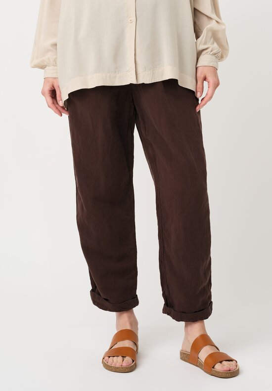 Casey Casey Linen Blend Tuareg Fabi Pants in Brown