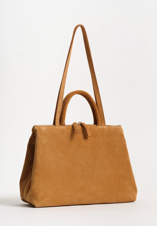Marsèll Suede Calf Leather Dritta Shoulder Bag in Wood Brown