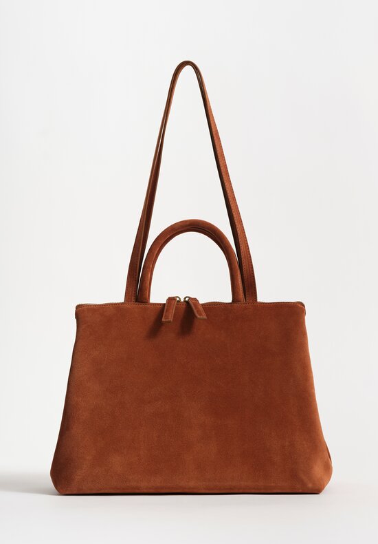 Marsèll Suede Calf Leather Dritta Shoulder Bag in Terra Brown