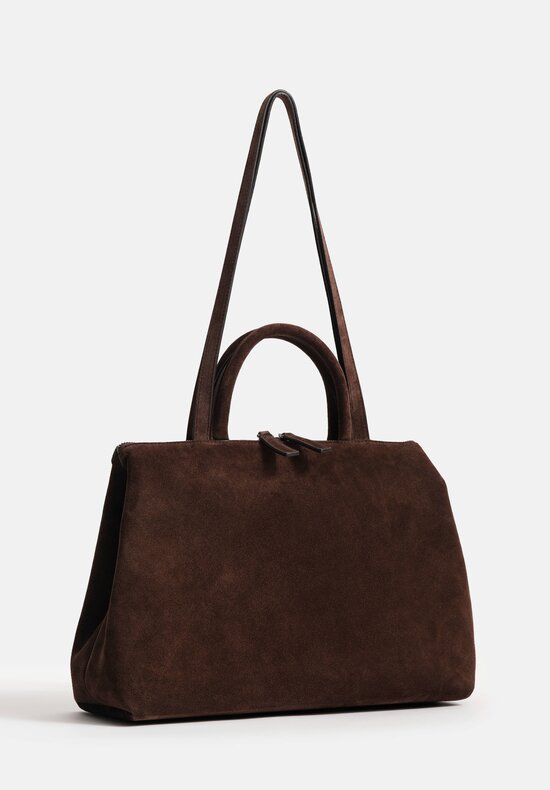 Marsèll Suede Calf Leather Dritta Shoulder Bag in Moro Brown