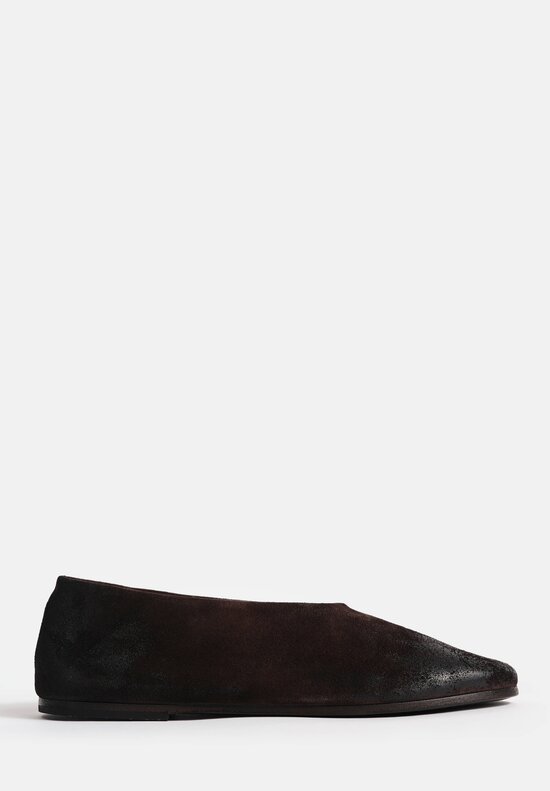Marsèll Calf Suede Coltellaccio Ballerina Flats in Moro Brown