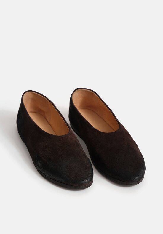 Marsèll Calf Suede Coltellaccio Ballerina Flats in Moro Brown