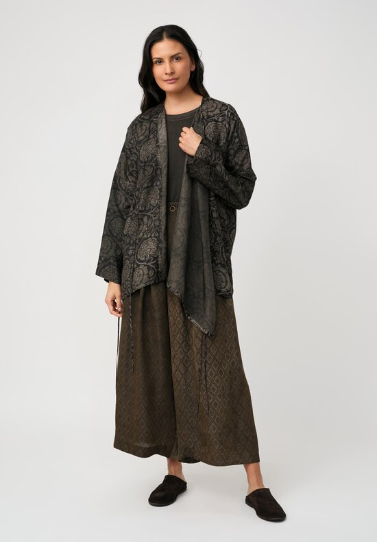 Uma Wang Ribbed Jersey Knit Tir Tee in Grey Umber