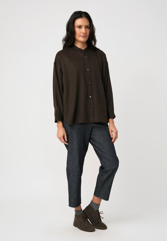Arts & Science Cashmere Band Collar Simple Shirt