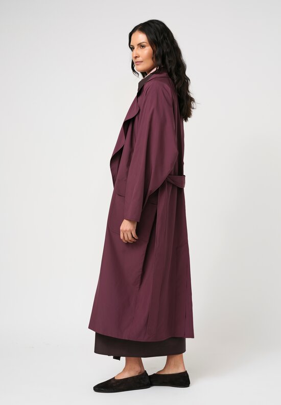 Dusan Water-Resistant Oversized Patch Pocket Trench Coat in Black Iris Purple	