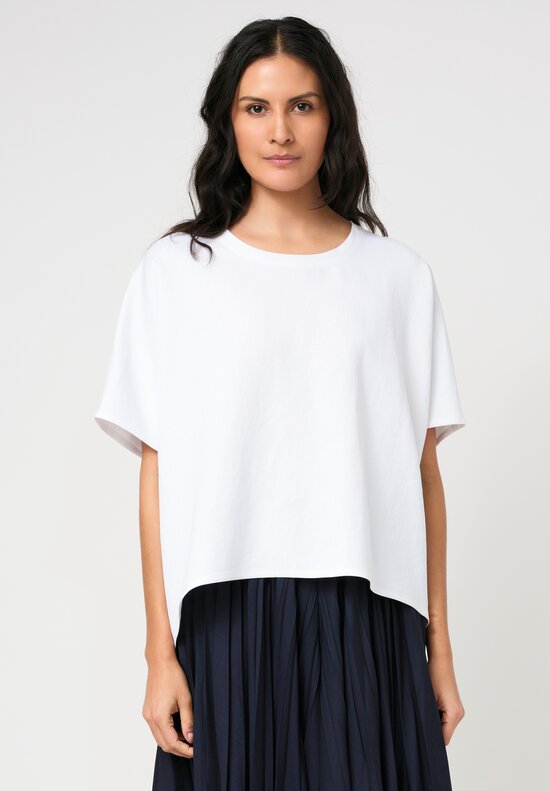 Dusan Twisted Linen Satin Easy Squadrato Shirt in White	