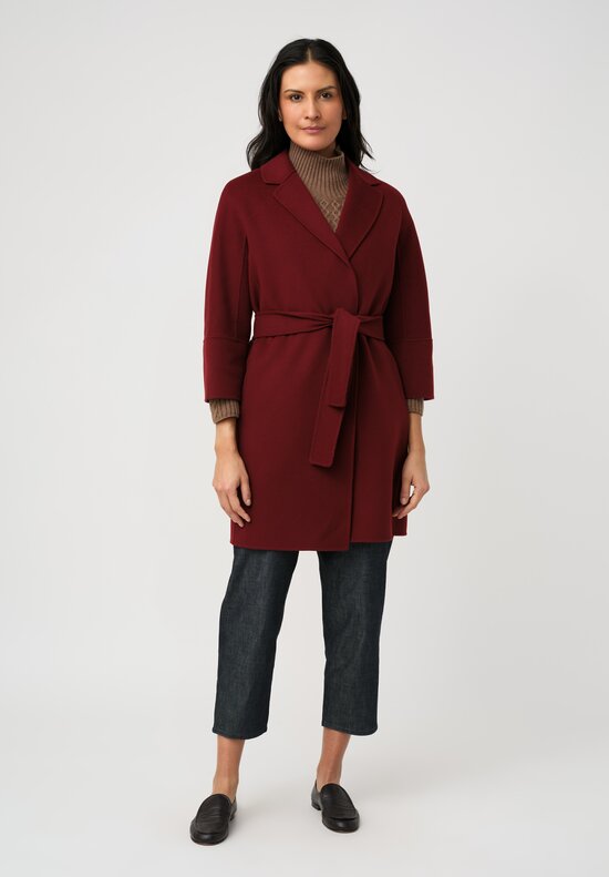 'S Max Mara Double Faced Open Front Belted Short Coat
