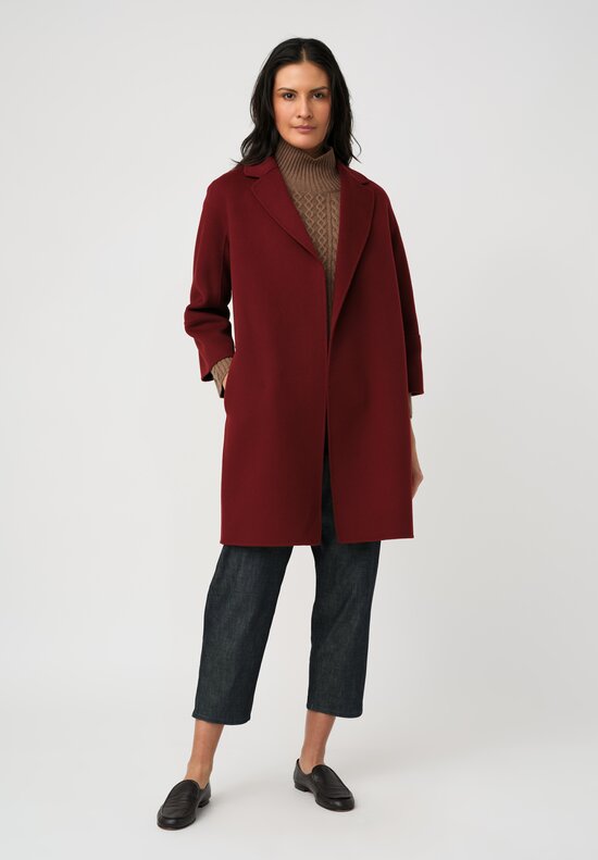 'S Max Mara Double Faced Open Front Belted Short Coat