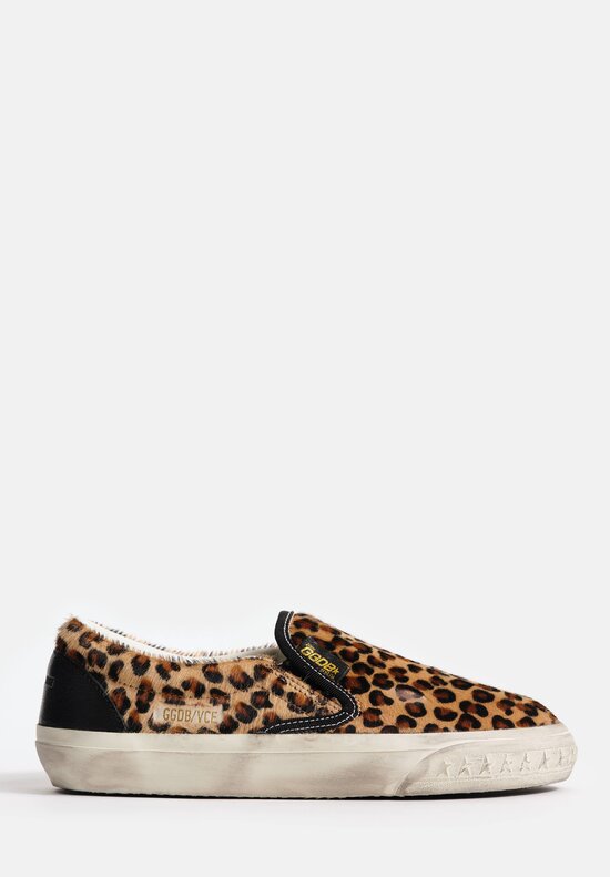 Golden Goose Leopard Printed Horse Hair & Leather VCE Slip-On Sneaker