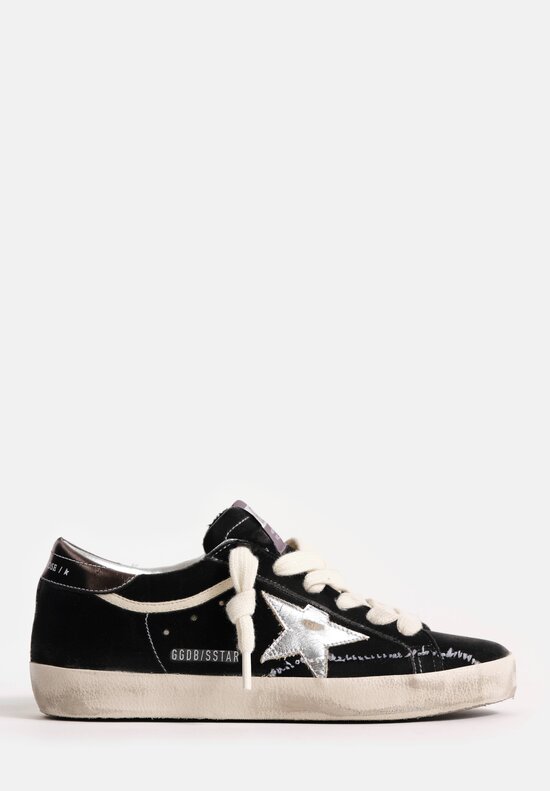 Golden Goose Cotton Velvet & Laminated Leather Super-Star Sneakers
