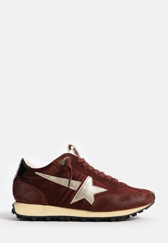 Golden Goose Suede, Satin & Laminated Leather Marathon Sneakers
