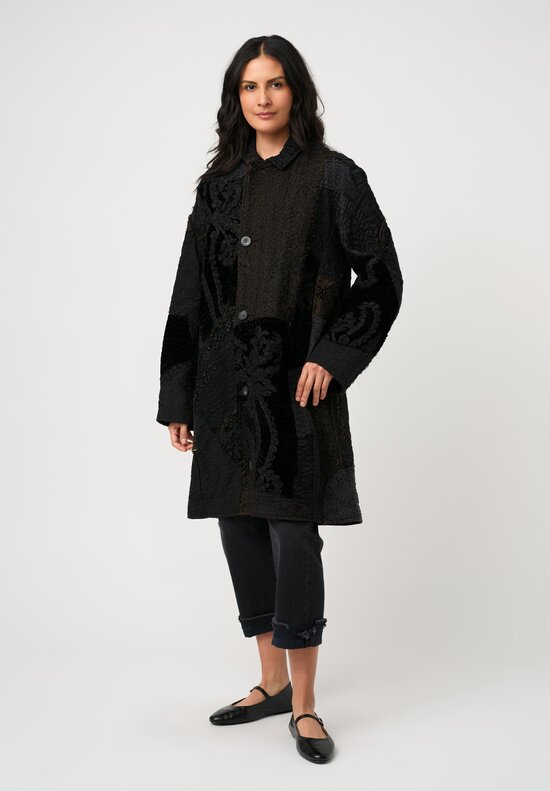 By Walid Antique Silk Dark Victorian Duster Coat