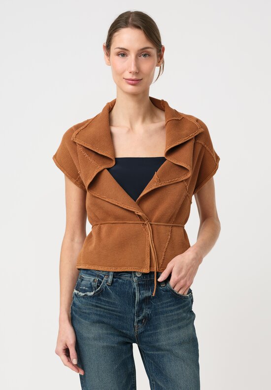 Alabama Chanin Cotton Natural Dyed Zero Waste Waffle Knit Wrap Cardigan