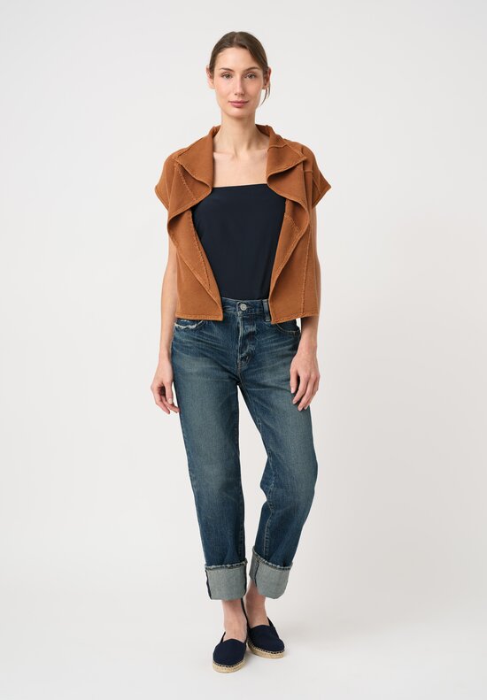 Alabama Chanin Cotton Natural Dyed Zero Waste Waffle Knit Wrap Cardigan