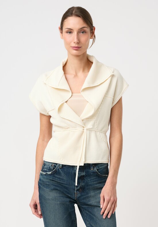 Alabama Chanin Organic Cotton Zero Waste Waffle Knit Wrap Cardigan