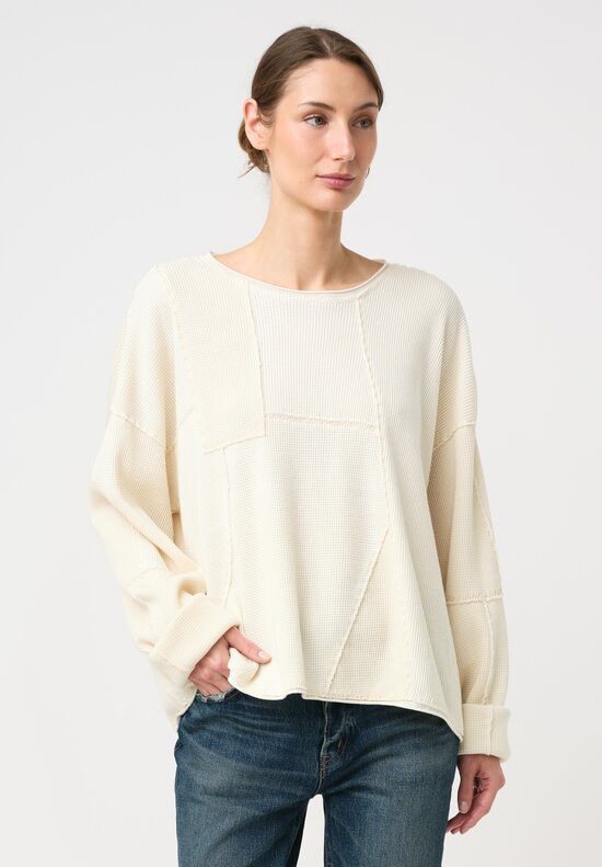 Alabama Chanin Organic Cotton Zero Waste Waffle Knit Patchwork Top