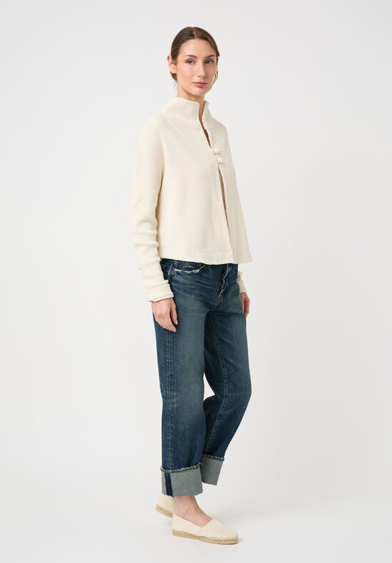 Alabama Chanin Cotton Zero Waste Waffle Knit Sweatshirt Cardigan