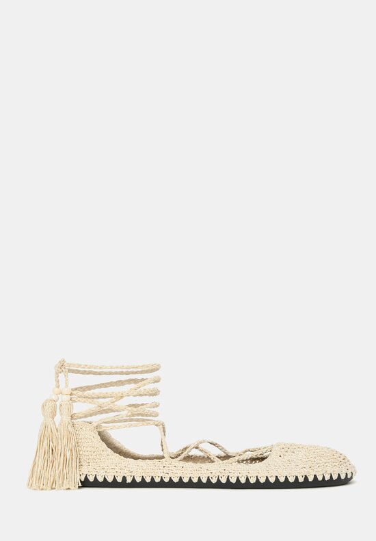 Alanui Cotton Blend Sound Of The Sea Ankle Wrap Shoes