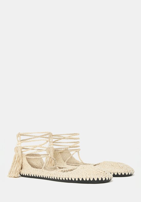 Alanui Cotton Blend Sound Of The Sea Ankle Wrap Shoes