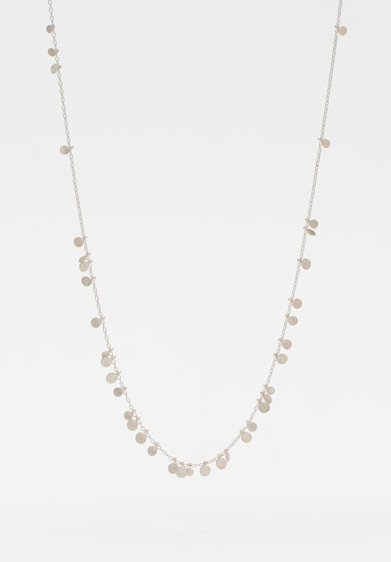 Sia Taylor Sterling Silver Hammered Random Dots Long Chain Necklace